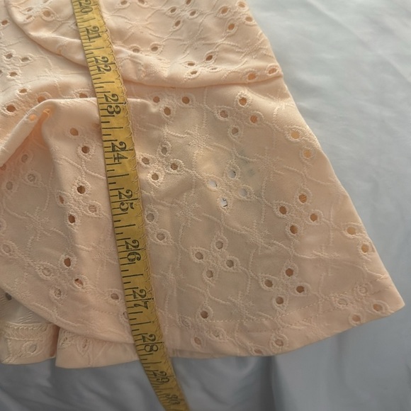 Pale Yellow Eyelet Open Lightweight Cardigan with Ruffle Bottom - Picture 6 of 9